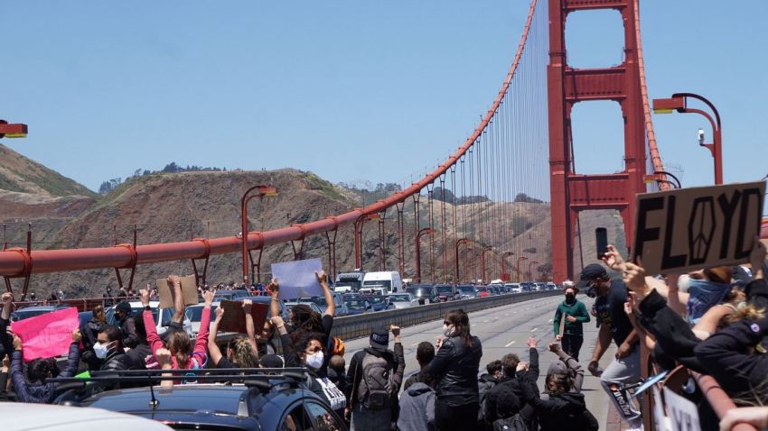 مسدود کردن پل گلدن گیت در کالیفرنیا از سوی معترضان + تصاویر