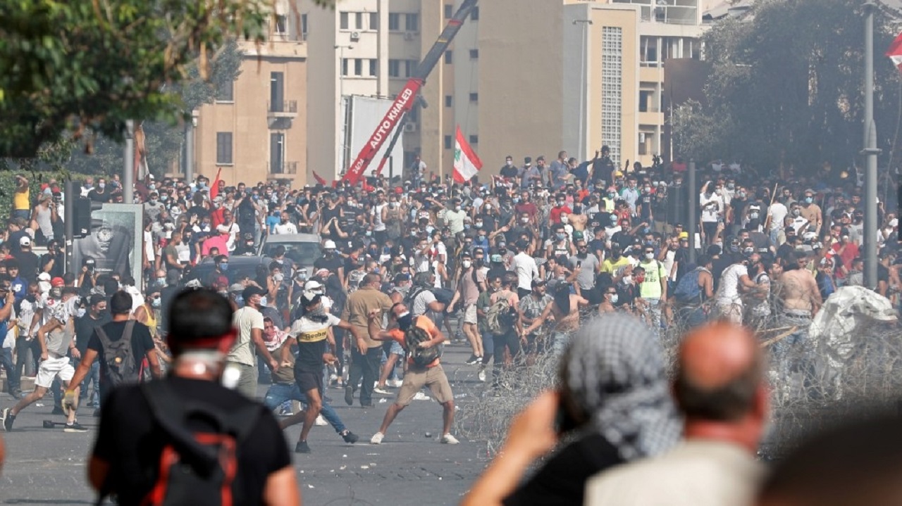 به خشونت کشیده شدن اعتراضات در بیروت لبنان